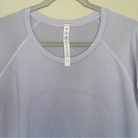 Lululemon Run Swiftly Tech Tee Size 16 Lavender Crew Neck Athletic Running - Picture 5 of 7